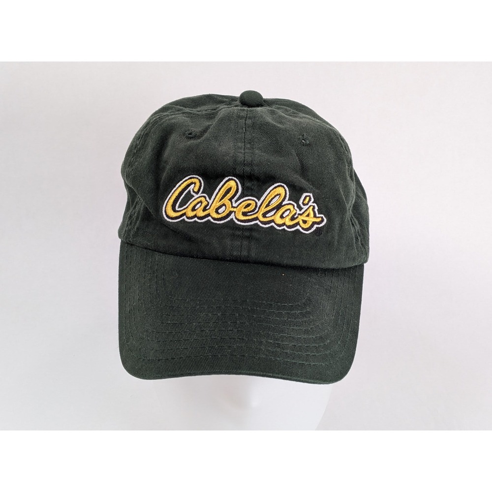 Cabela's Baseball Cap Hat World's Foremost Outfitter Dark Green Yellow One Size